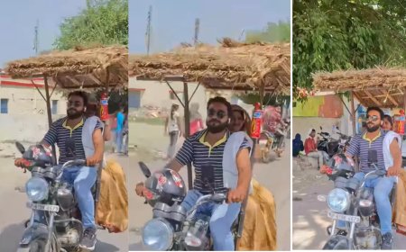बाइक को बना दिया चलता-फिरता घर, गर्मी से बचने के लिए कपल के मस्त जुगाड़ का वीडियो हुआ वायरल