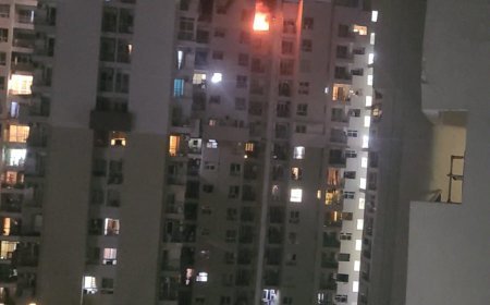 नोएडा की हाईराइज सोसाइटी में भीषण आग, 27वीं मंजिल पर मचा हड़कंप