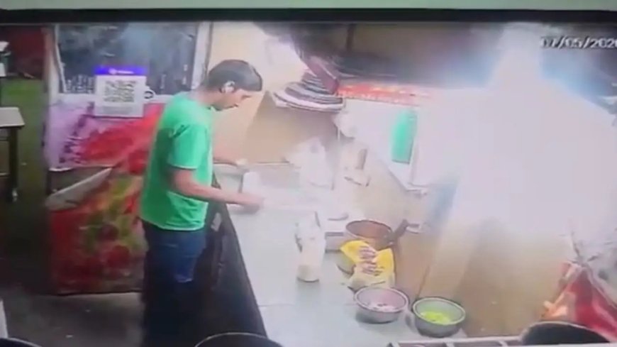 नोएडा में थूक कर पिज्जा बनाने का वीडियो हुआ वायरल, हिन्दू संगठन के लोगों ने आरोपी युवक को पकड़ा