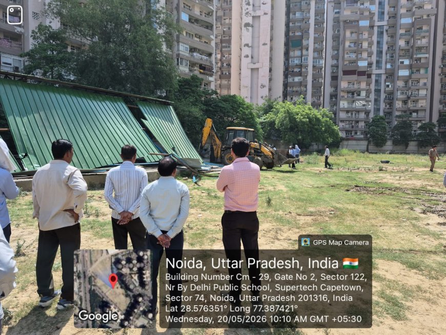 नोएडा प्राधिकरण का बड़ा बुल्डोजर एक्शन, 5000 वर्गमीटर जमीन पर चला पीला पंजा; अवैध प्लाटिंग ध्वस्त