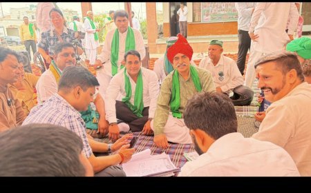 भारतीय किसान यूनियन भानु के कार्यकर्ताओ द्वारा तहसील दादरी मे महा पंचायत का किया आयोजन