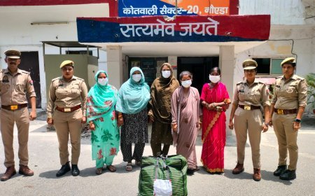 नोएडा थाना सेक्टर 20 पुलिस ने 5 अभियुक्ताओ को गांजे के साथ गिरफ्तार किया