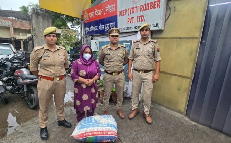 थाना फेस-1 नोएडा पुलिस द्वारा पुलिस कस्टडी रिमाण्ड पर आयी गांजा तस्कर अभियुक्ता की निशादेही पर 23 किलो 400 ग्राम अवैध गांजा (अनुमानित कीमत 03 लाख 50 हजार रुपये) बरामद।