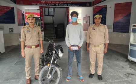 थाना सेक्टर-58 पुलिस द्वारा 01 अभियुक्त गिरफ्तार, कब्जे से 01 मोटरसाइकिल, 01 मोबाइल फोन व अवैध शस्त्र बरामद।