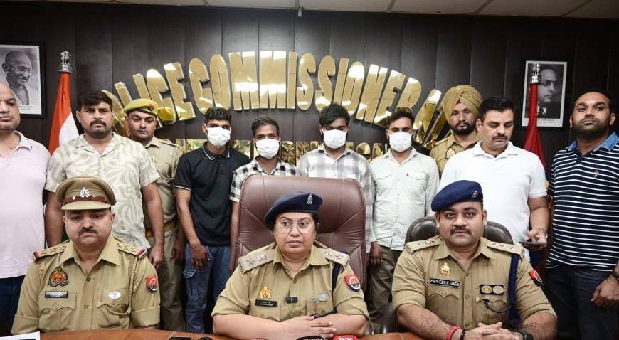 थाना सेक्टर 39 नोएडा पुलिस द्वारा अंतरराज्यीय वाहन चोर गिरोह के 04 अभियुक्त गिरफ्तार, कब्जे/निशादेही से चोरी की 12  मोटर साईकिल व घटना मे प्रयुक्त 01 वैगनार कार एवं 02 अवैध चाकूू बरामद।