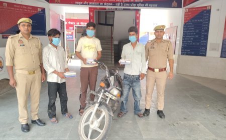 थाना सैक्टर 58 नोएडा पुलिस द्वारा 03 वाहन चोर/मोबाइल स्नैचर गिरफ्तार, कब्जे से चोरी की एक मो0सा0 रजि0 , चोरी/स्नैचिंग के 03 मोबाईल फोन, 2000/- रूपये नकद व 02 अवैध चाकू बरामद।