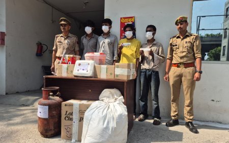 थाना सेक्टर-24 पुलिस द्वारा चोरी करने वाले गैंग का पर्दाफाश करते हुए 04 अभियुक्त गिरफ्तार, कब्जे/ निशानदेही से चोरी किया गया सामान, चोरी करने में प्रयुक्त लोहे की सब्बल व अवैध शस्त्र बरामद।